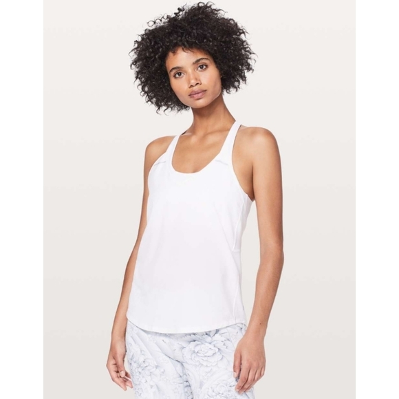 Lululemon Breezy Singlet Tank Top In a Very Light Pink Shade Size Medium no dot - Picture 3 of 13